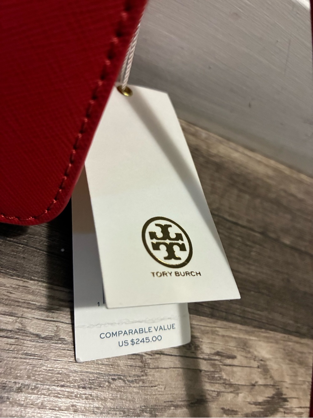 Tory Burch Red Saffiano Crossbody with Gold Logo - Picture 6 of 8